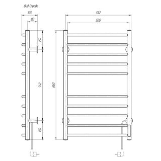 Полотенцесушитель электрический Domoterm Классик DMT 109-10 50x86 TBOX EK R хром